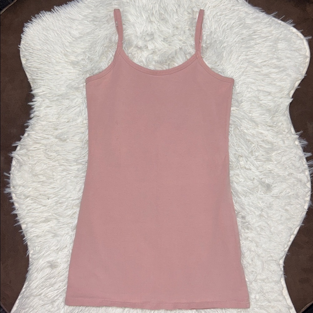 🩶5/$30 Buckle BKE Core Extra Long Dusty Pink Tank Top Size XS